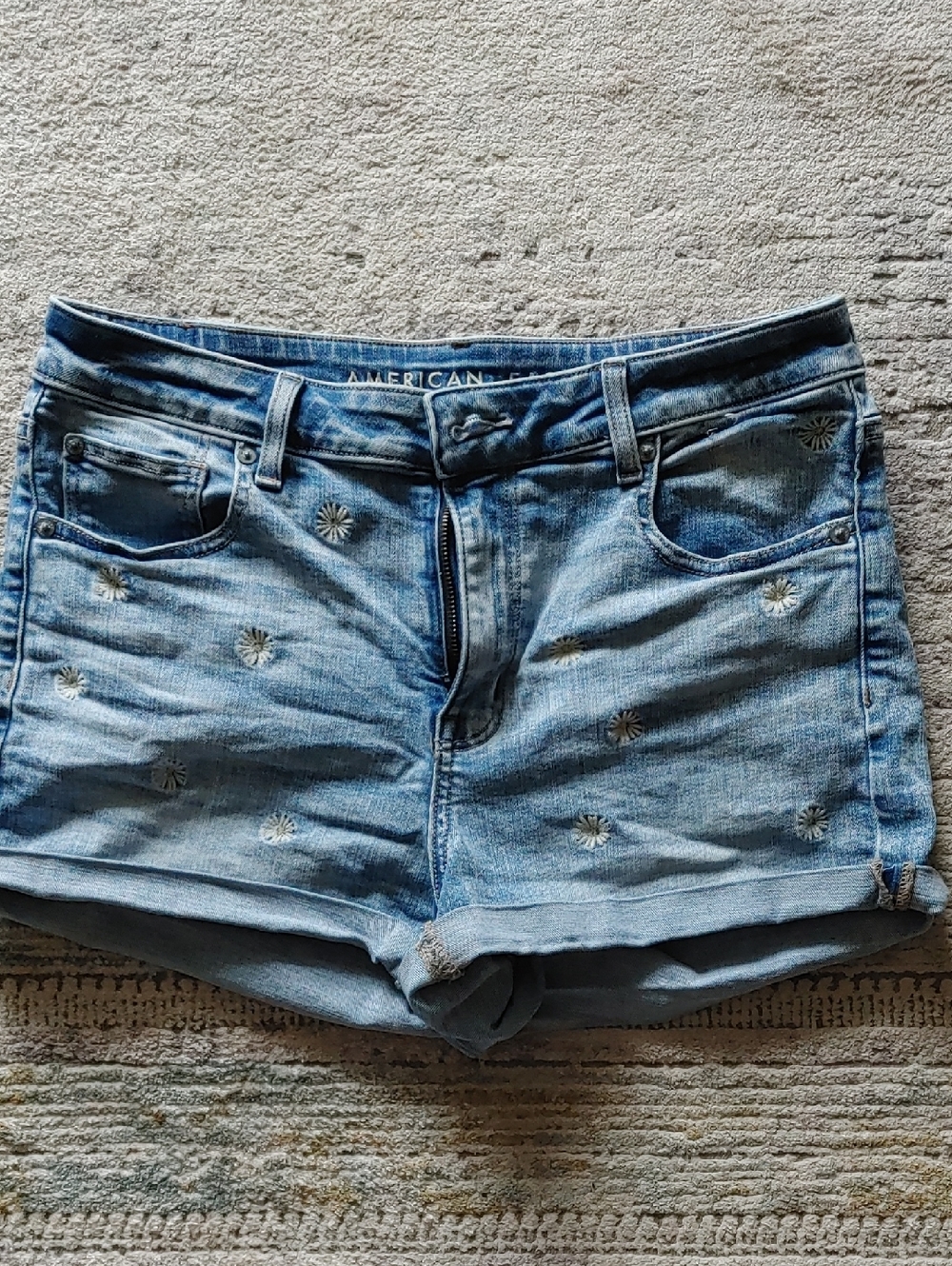 20 for 20! AEO Flower Embroidered Denim Shorts